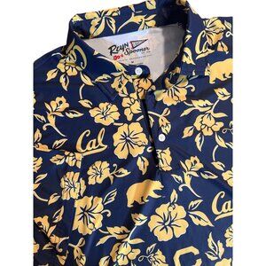 Men's Reyn Spooner size M medium Cal Berkeley bears flowers polo